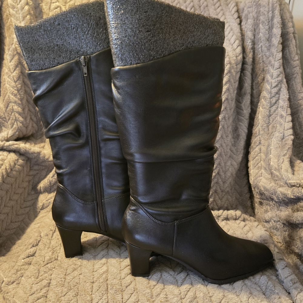 Easy Street Black Heeled Boots